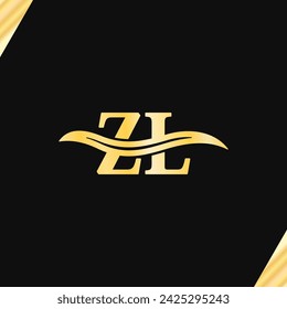 Z L-Buchstabe Logo Monogram Golden Luxus Design Typografie Vektor des Unternehmens Initial Name Branding Logotype