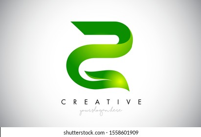 Z Leaf Letter Logo Icon Design in Green Colors. Eco Bio Letter Design Vector Illustration.