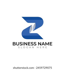 Z lette gradient abstract colorful typography 3d vector logo design
