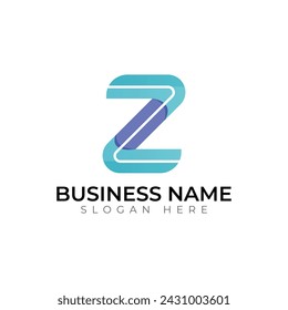 z letter abstract gradient vector logo design 3d