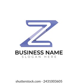 z letter abstract gradient vector logo design 3d