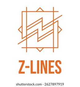 z letter abstract lines flat minimalist logo design