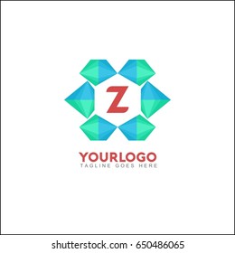 Z letter abstract paper. Mountains media is a vector logo template. Triangle shape logotype for business and creative company.