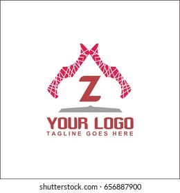 Z letter abstract trendy multicolored logo design element. Visual brand identity for business company 