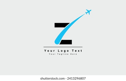 Z letter air travel and tour logo, Combined letters z and airplanes in unique Air Plane Company Vector Design. letter z Airline Logo Plane Travel Icon. Airport Flight World Aviation