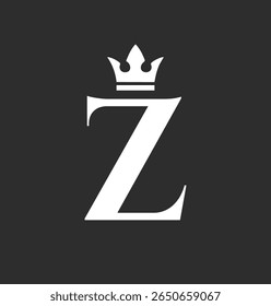 Z Letter alphabet logo withc crown shape