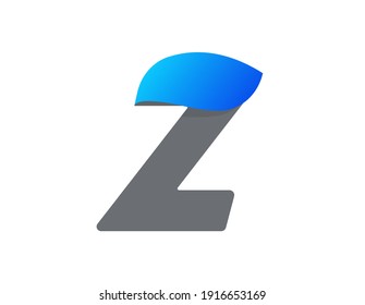 Z letter aqua font, blue water drop design