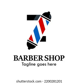 z letter with baber shop symbol logo template illustration. suitable for baber shop 
