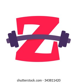 Z letter with barbell. Vector design template elements for your application or corporate identity.