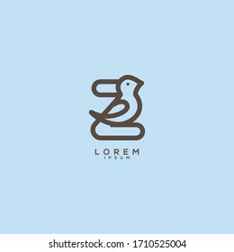 Z Letter bird Logo Design Icon. Bird Letter Logo with Creative and modern concept
