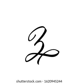 Z letter brushstyle handwritten vector