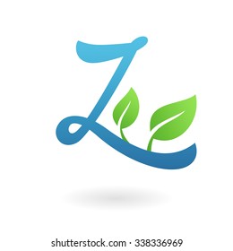 z letter business logo design template abstract calligraphic text vector elements for corporate identity emblem label or icon of eco friendly company earth ranch life conceptual natural ecosystem leaf