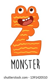 z letter cartoon character monster vector design