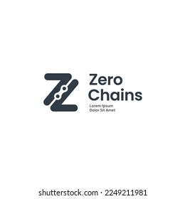 Letra Z con icono de vector con logotipo de cadena