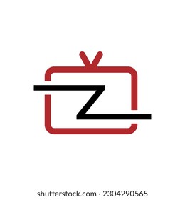 Z letter channel television vector logo design