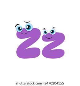 Z letter childish alphabet. Vector Illustration. A colorful alphabet for kids. Funny letter Z with cute eyes.