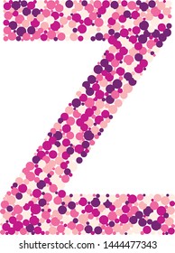 Z letter color distributed circles dots illustration