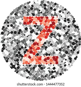 Z letter color distributed circles dots illustration