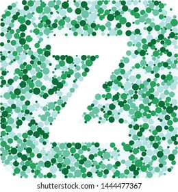 Z letter color distributed circles dots illustration