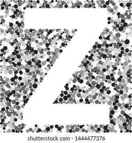 Z letter color distributed circles dots illustration