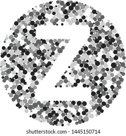 Z letter color distributed circles dots illustration