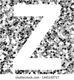 Z letter color distributed circles dots illustration