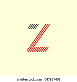 Z Letter colored line logo vector template