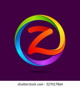 Z letter colorful logo in the circle. Vector design template elements for your application or corporate identity.