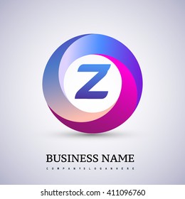 Z letter colorful logo in the circle. Vector design template elements for your application or corporate identity.