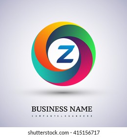 Z letter colorful logo in the circle. Vector design template elements for your application or company identity.