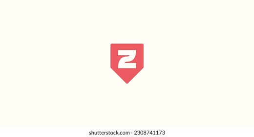 
Z letter concept inside shield or pentagon, typography logo concept, monogram logo and initials letter logo, modern and simple