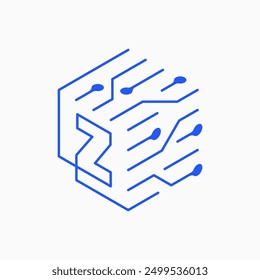 z letter Cube Tech Logo vector icon illustration  