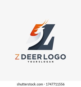 z letter deer logotype brand