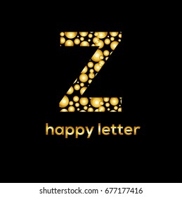 Z letter dots vector logo. Luxury  golden brand identity