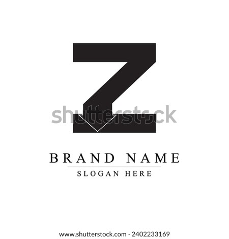 Z letter with down arrow	