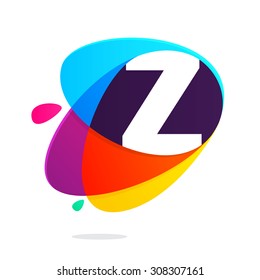 Z letter with ellipses intersection logo. Abstract trendy multicolored vector design template elements for your application or corporate identity.