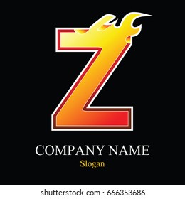 Z letter fire logo design template. Vector design template elements for your application or company.