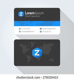 Z letter Flat style Initial Logo Business card