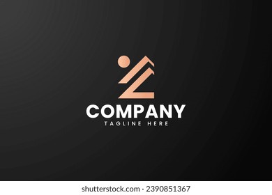 Z letter with home and sun shape logo design for mortgage property and construction company
