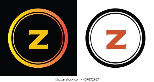 Z letter icon design template elements in abstract background logo, design identity in circle, alphabet letter