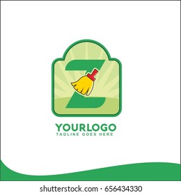 Z letter illustration logo for a cleaning service. Vector brush for advertising, poster, web design, website