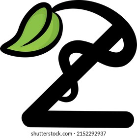 Z letter initial with leaf illustration, icon, logo, and cartoon vector