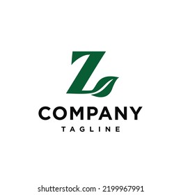 Z Letter Initial Leaf modern Logo Vector template creative unique icon inspiration