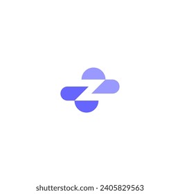 Z letter initial logo in cloud shape - purple color.