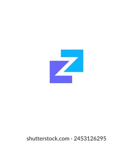 Z letter initial logo inside two interlocked square shape