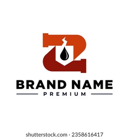 Z LETTER INITIAL SHIELD LEAKING DROPLET OIL WATER PIPE PLUMBING LOGO VECTOR ICON ILLUSTRATION