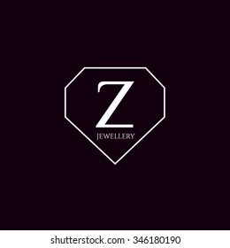 Z letter jewellery vector logo template (sign, symbol, emblem, ornament)