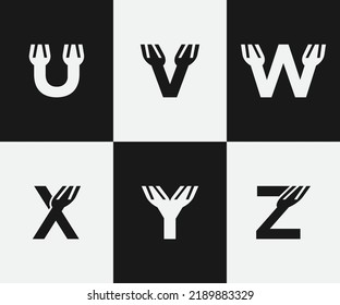 A to Z Letter Kitchen and fork Logo Design Template Inspiration, Vector Illustration.
