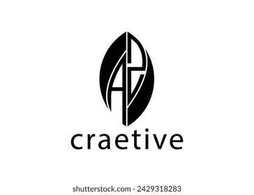 A Z letter Leaf logo with creative concept. vector design template.
