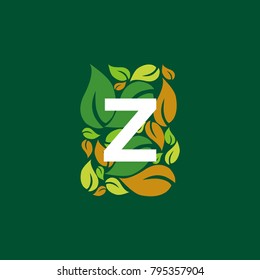 Z letter leaf logo design